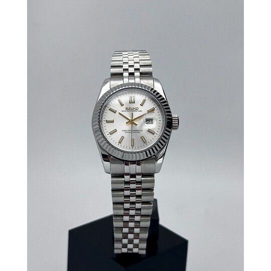 Custom Seiko Mod • Silver Datejust w/ Gold Indices • 31mm